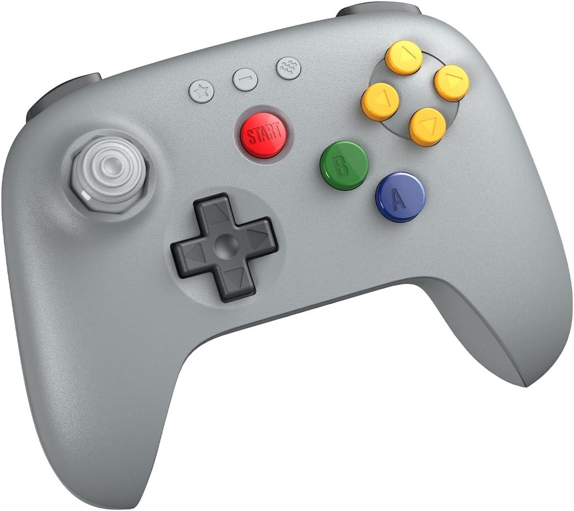 Безжичен контролер 8BitDo - 64 Bluetooth, Hall Effect, сив (Nintendo Switch/PC) | JAR Computers Безжичен контролер 8BitDo - 64 Bluetooth, Hall Effect, сив (Nintendo Switch/PC)