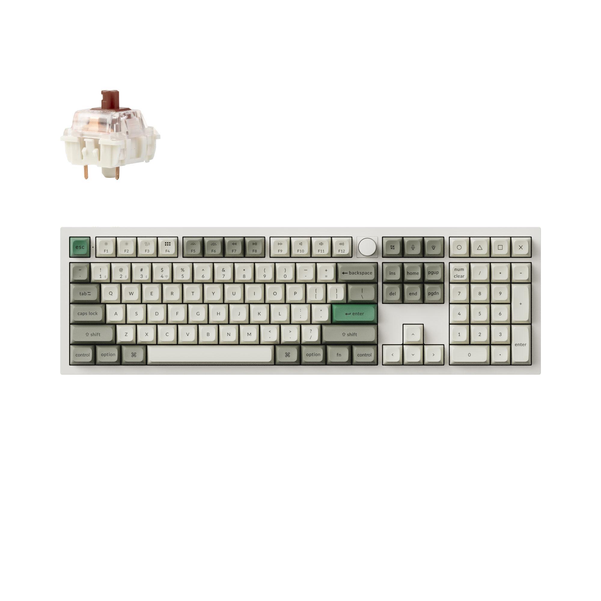 Безжична механичка клавиатура Keychron Q6 MAX Gateron Jupiter Brown Switch - Shell White