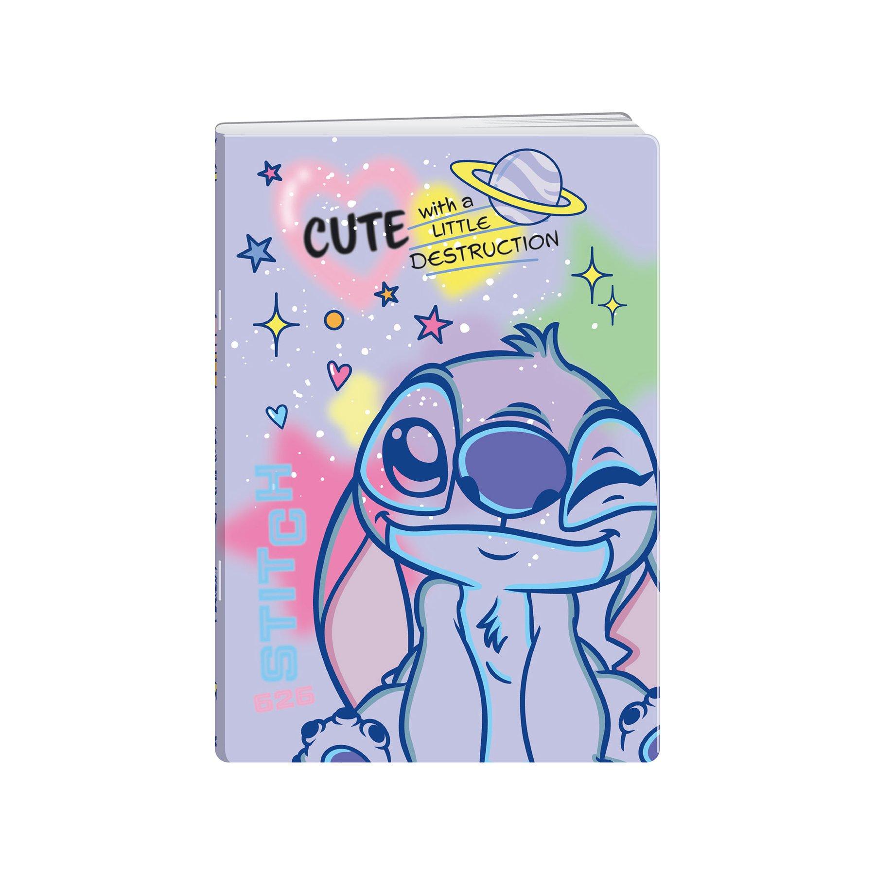 Disney Тетрадка Stitch Cute, A5, малки квадратчета 5 x 5 mm, офсетова хартия, 20 листа
