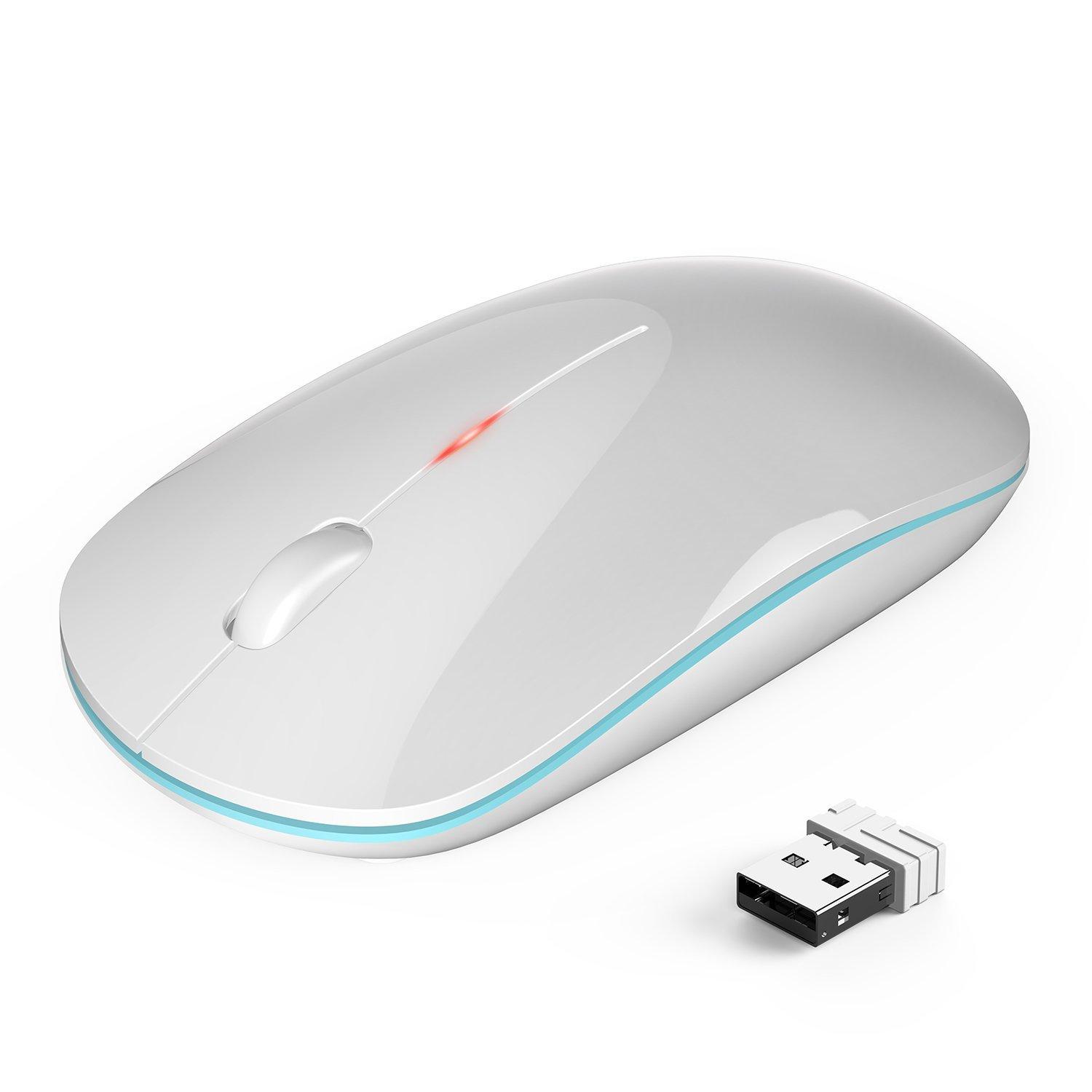 Ергономична безжична мишка (за Mac и PC) - TeckNet WM008 2.4G Wireless Mouse (бял) | JAR Computers Ергономична безжична мишка (за Mac и PC) - TeckNet WM008 2.4G Wireless Mouse (бял)