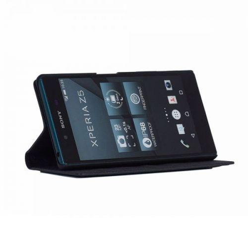 Кожен калъф, тип портфейл и поставка за Sony Xperia Z5 - Beyzacases Arya Folio Case (черен) | JAR Computers Кожен калъф, тип портфейл и поставка за Sony Xperia Z5 - Beyzacases Arya Folio Case (черен)