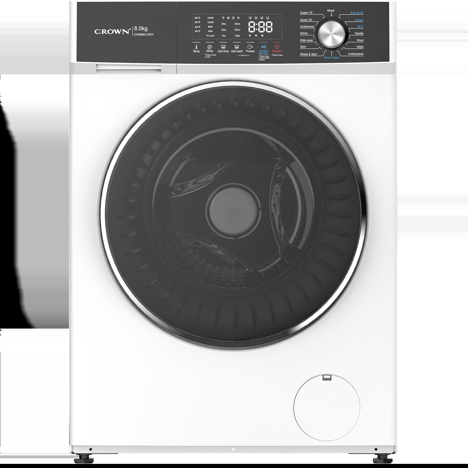 Пералня Crown CWM8014WY , 1400 об./мин., 8.00 kg, A , Бял