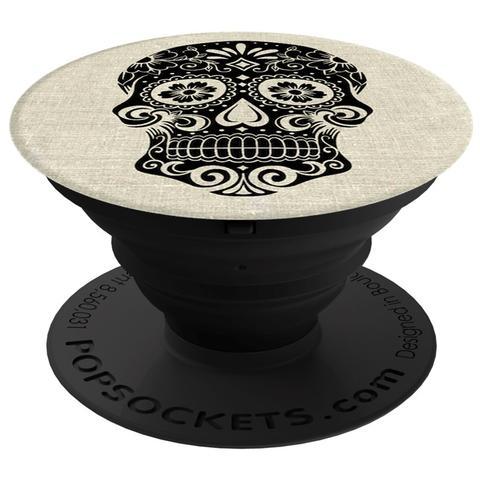 Поставка и аксесоар против изпускане на вашия смартфон - Popsockets Sugarskull on Linen (черен) | JAR Computers Поставка и аксесоар против изпускане на вашия смартфон - Popsockets Sugarskull on Linen (черен)
