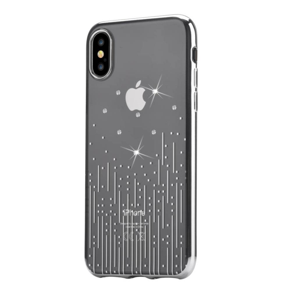 Силиконов (TPU) калъф за iPhone X (с кристали Сваровски) - Devia Crystal Meteor Case (сребрист) | JAR Computers Силиконов (TPU) калъф за iPhone X (с кристали Сваровски) - Devia Crystal Meteor Case (сребрист)