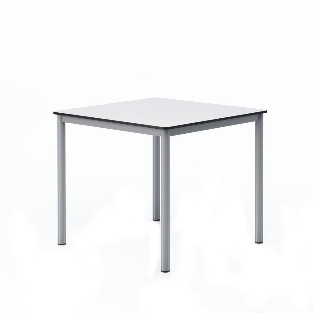Ученическа маса RFG Kare, над VIII клас, 800 х 800 х 750 mm, квадратен плот, HPL, бял плот, сиви метални крака | JAR Computers Ученическа маса RFG Kare, над VIII клас, 800 х 800 х 750 mm, квадратен плот, HPL, бял плот, сиви метални крака