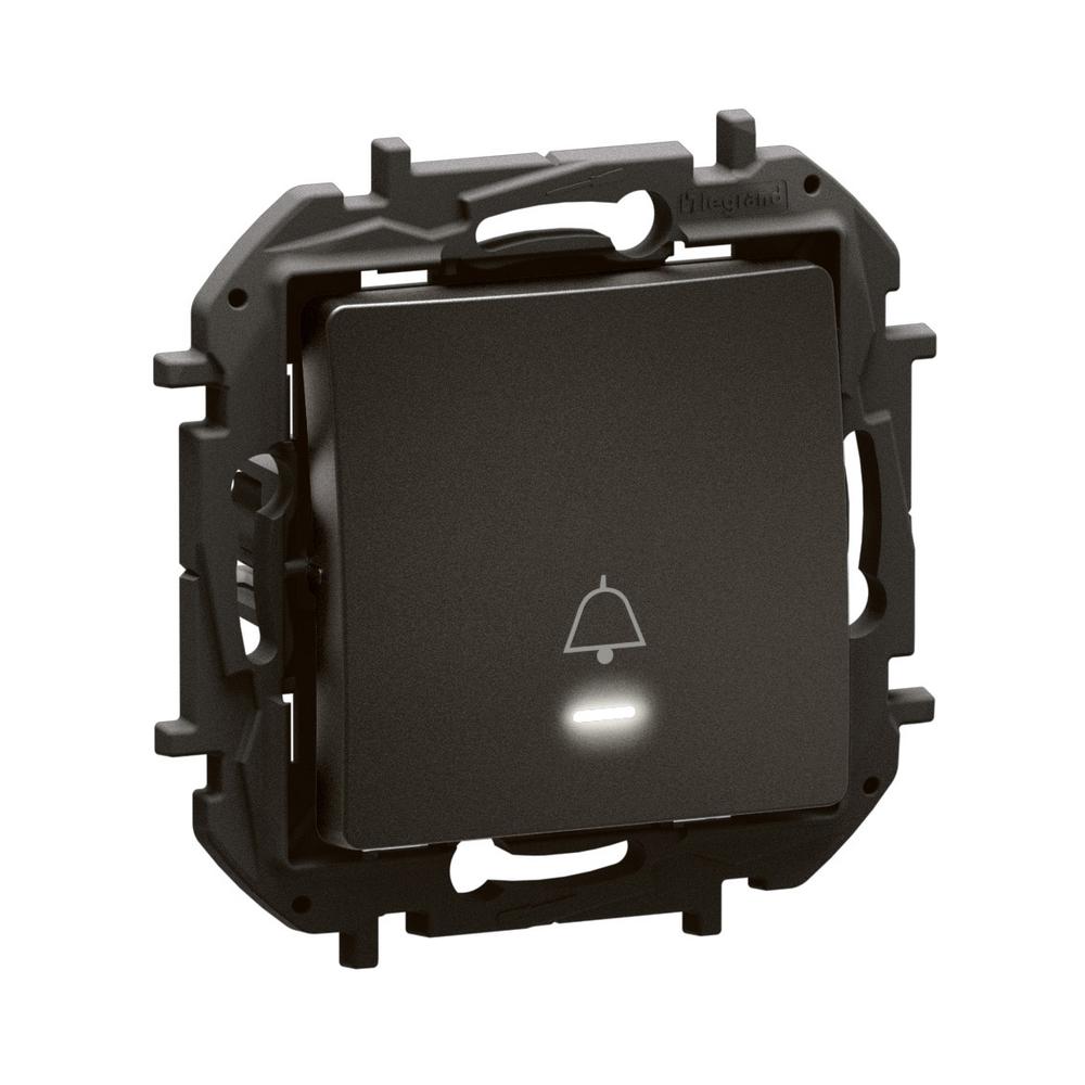 Бутон 6A c LED индикатор 0.125 mA/230V и символ Звънец Черен - Legrand Niloe New NP2311BK | JAR Computers Бутон 6A c LED индикатор 0.125 mA/230V и символ Звънец Черен - Legrand Niloe New NP2311BK