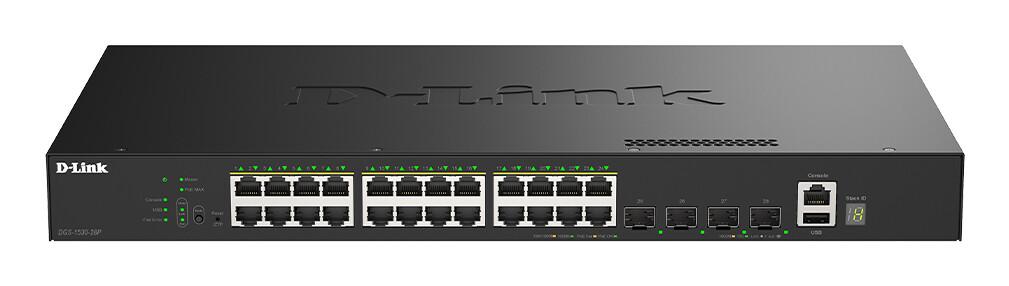 D-Link DGS-1530-28P/E мрежов суич Управляем L2 Gigabit Ethernet (10/100/1000) Захранване по Ethernet (PoE) Черен | JAR Computers D-Link DGS-1530-28P/E мрежов суич Управляем L2 Gigabit Ethernet (10/100/1000) Захранване по Ethernet (PoE) Черен