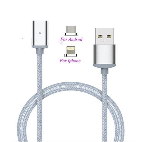 Кабел с магнитни сменяеми конектори Lightning и MicroUSB Cable - Garas Magnetic Braided Lightning and MicroUSB Cable (сребрист) | JAR Computers Кабел с магнитни сменяеми конектори Lightning и MicroUSB Cable - Garas Magnetic Braided Lightning and MicroUSB Cable (сребрист)