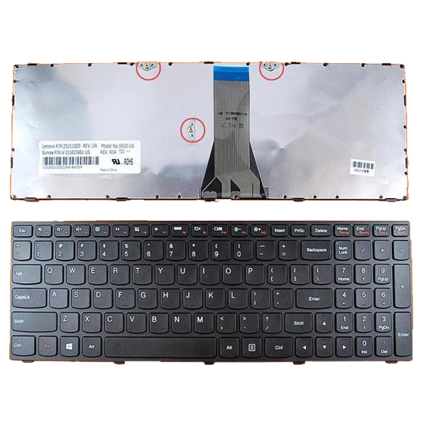 Клавиатура за лаптоп Lenovo IdeaPad B50-30 G50-30 G50-70 Черна с черна рамка / Black Frame Black | JAR Computers Клавиатура за лаптоп Lenovo IdeaPad B50-30 G50-30 G50-70 Черна с черна рамка / Black Frame Black