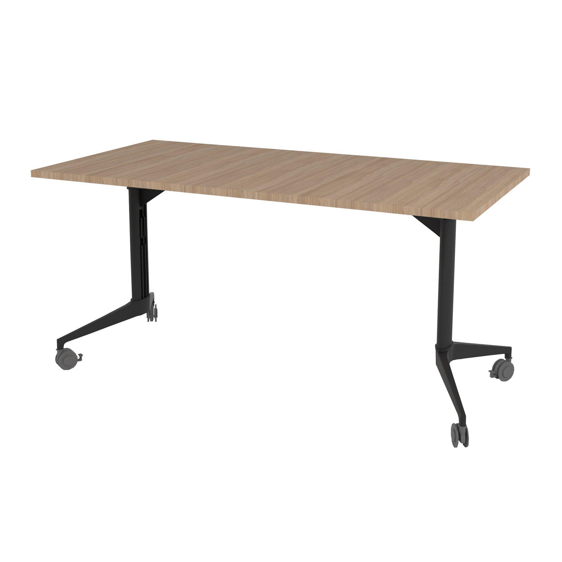 Конферентна маса RFG Flip, 140 x 80 x 74 cm, мобилна, сгъваема, правоъгълен плот, ПДЧ 25 mm, кехлибарен дъб, черни метални крака | JAR Computers Конферентна маса RFG Flip, 140 x 80 x 74 cm, мобилна, сгъваема, правоъгълен плот, ПДЧ 25 mm, кехлибарен дъб, черни метални крака