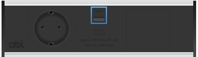 Модул Fusion 3M с 1х Шуко, USB тип A+C и 1х празен модул, цвят Черен/Алуминий, ABL | JAR Computers Модул Fusion 3M с 1х Шуко, USB тип A+C и 1х празен модул, цвят Черен/Алуминий, ABL