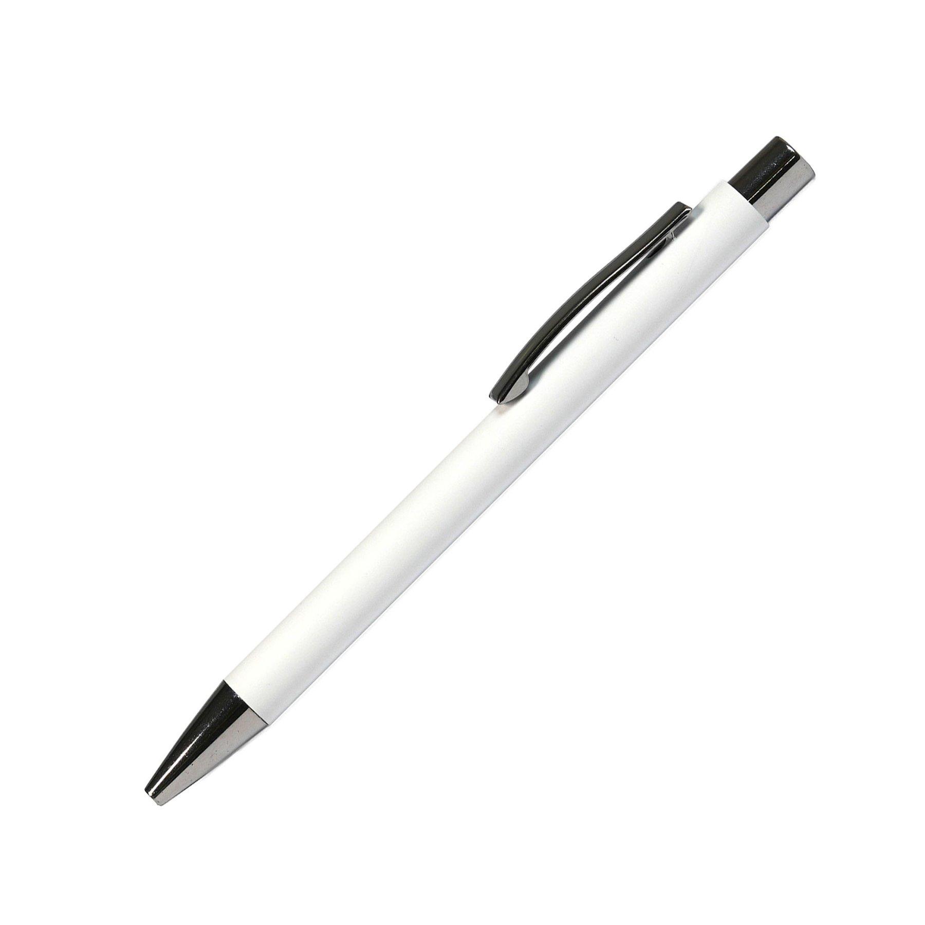 Office 1 Химикалка Draco Chrome, метална, бяла