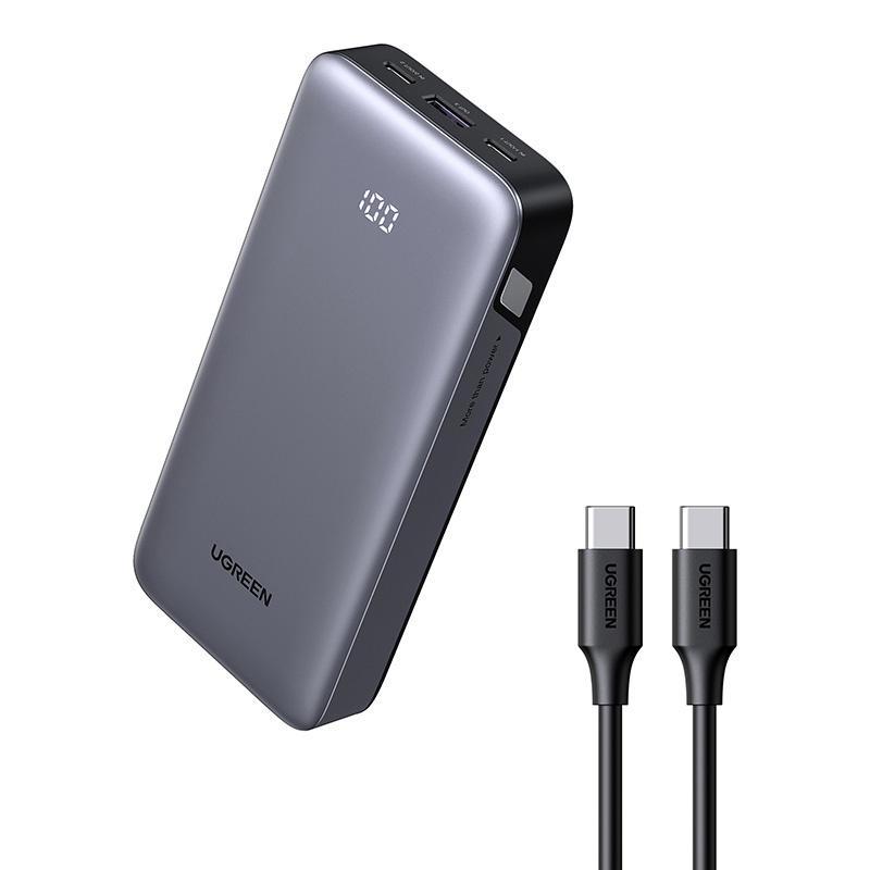 UGREEN Power Bank 20000 mAh 30W + кабел Type-C - Type-C, Two-way Nexode /графит/ - PB532 / 55989B | JAR Computers UGREEN Power Bank 20000 mAh 30W + кабел Type-C - Type-C, Two-way Nexode /графит/ - PB532 / 55989B
