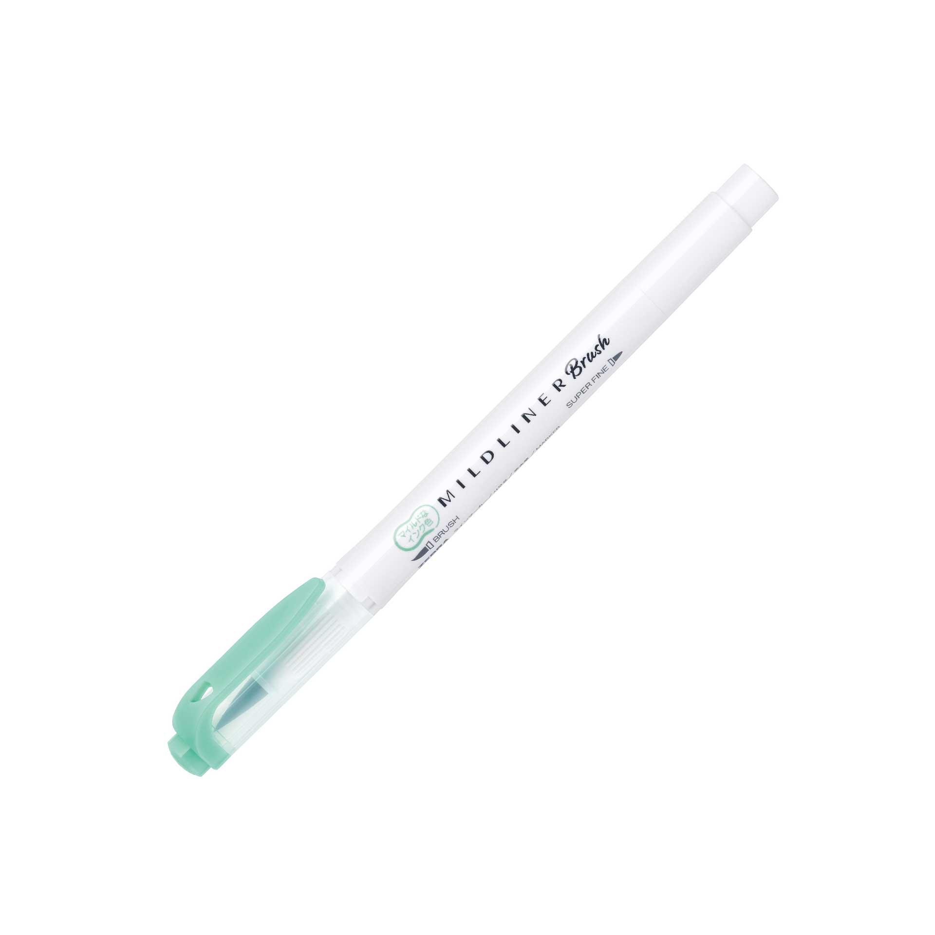 Zebra Маркер-четка Midliner Brush&Marker Fluorescent, синьо-зелен