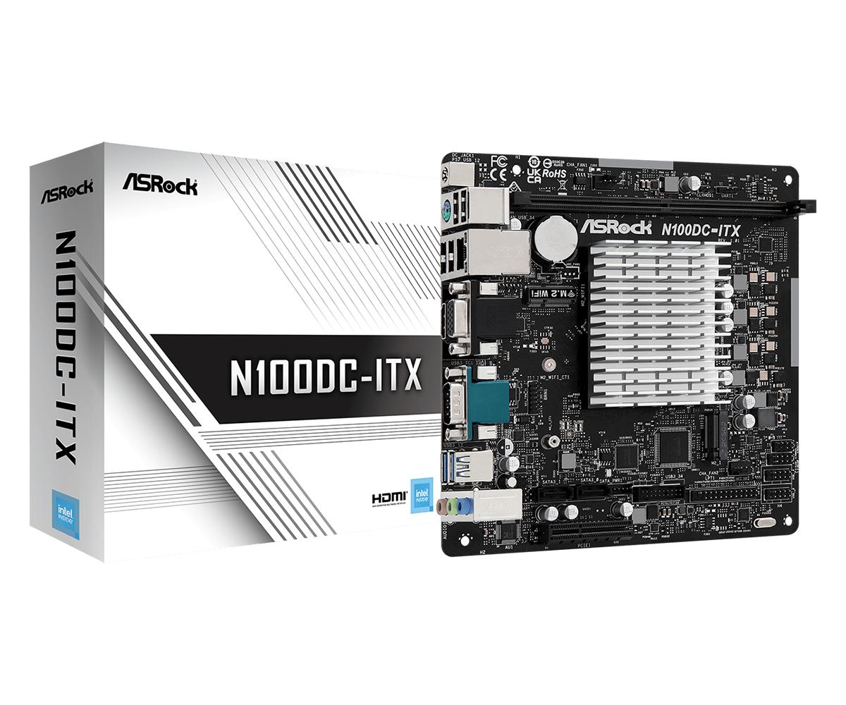 Дънна платка ASROCK N100DC-ITX, Intel&reg; Quad-Core Processor N105, Mini-ITX