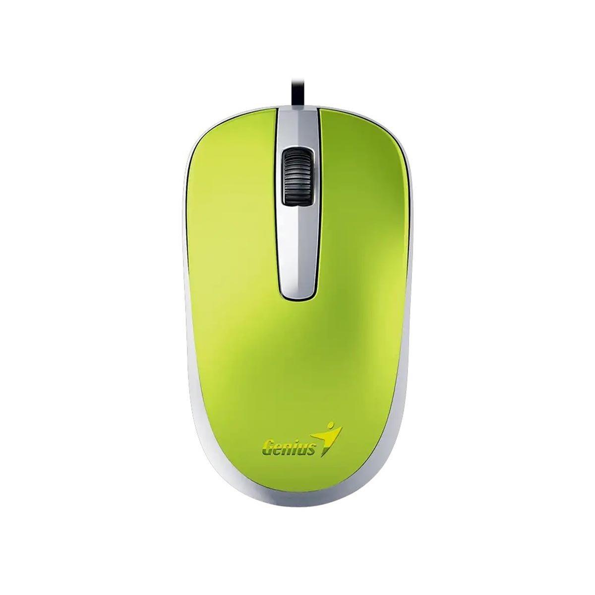 Мишка Genius DX-120, с кабел, USB Type-A, 3 бутона, зелена