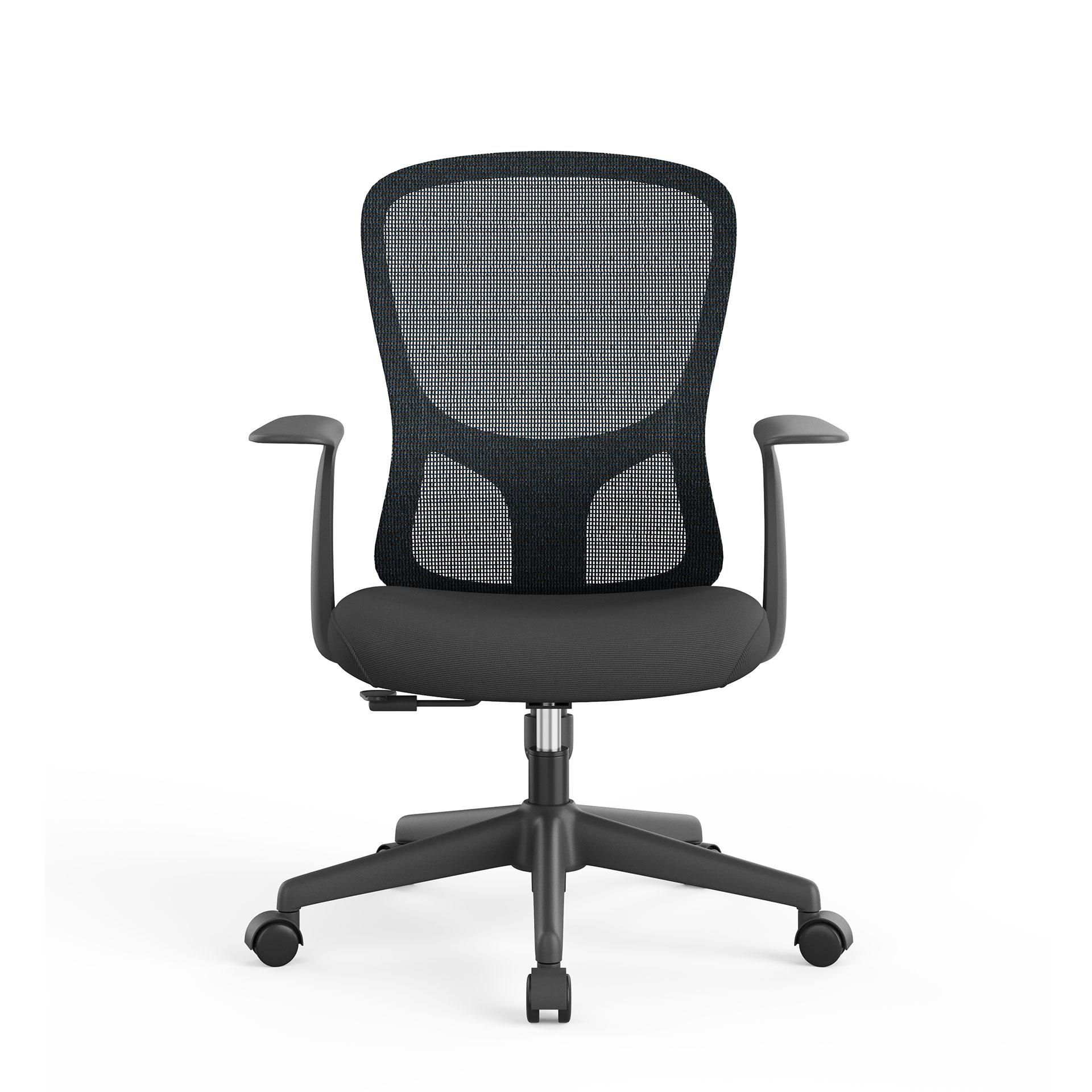 Офис стол RFG Smarter W, дамаска и меш, до 120 kg, черна седалка, тъмносиня облегалка