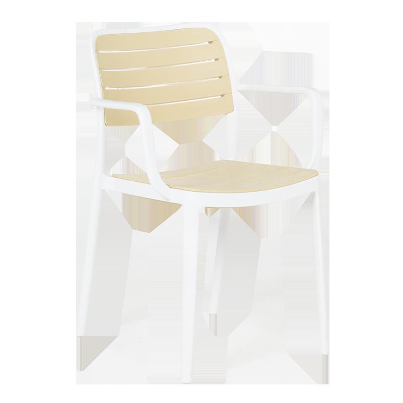 Пластмасов градински стол TEMARA - жълт - бял