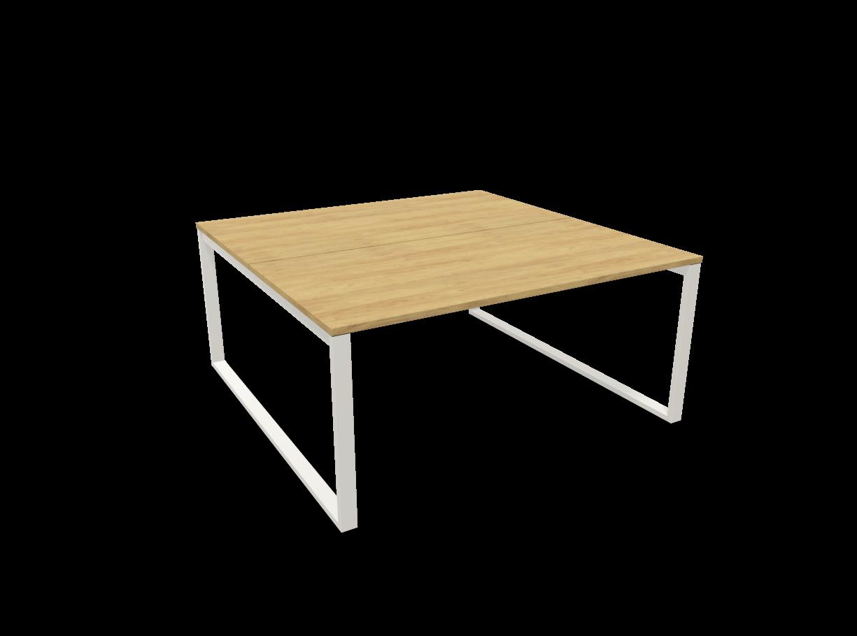 Работна станция с две места SQart Workbench, бяла рамка, 1600x1600x740 мм, ПДЧ 25мм, Хикори | JAR Computers Работна станция с две места SQart Workbench, бяла рамка, 1600x1600x740 мм, ПДЧ 25мм, Хикори
