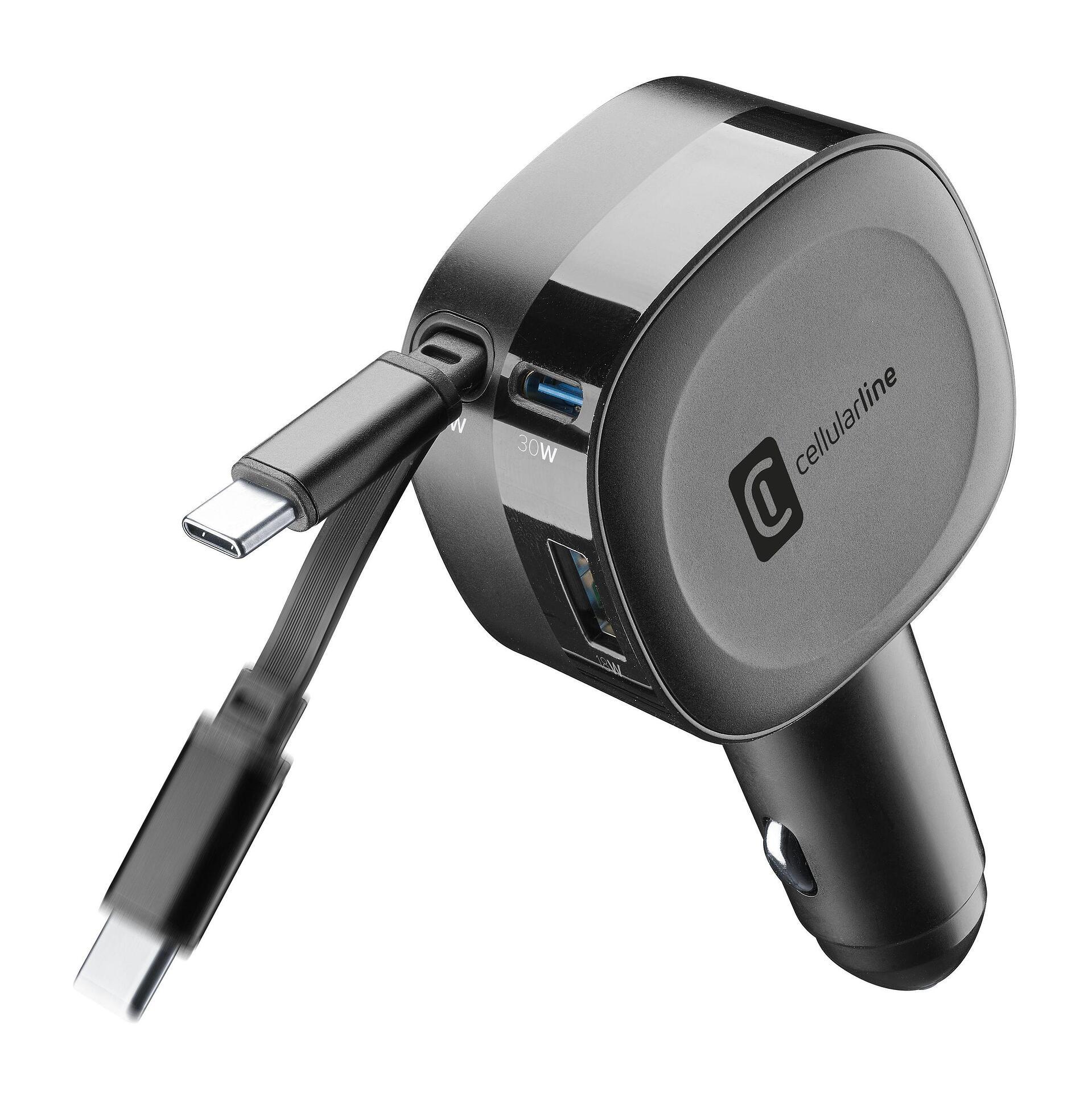 Ролетно зарядно за кола 12V 60W – USB-C + USB Quick Charge | JAR Computers Ролетно зарядно за кола 12V 60W – USB-C + USB Quick Charge
