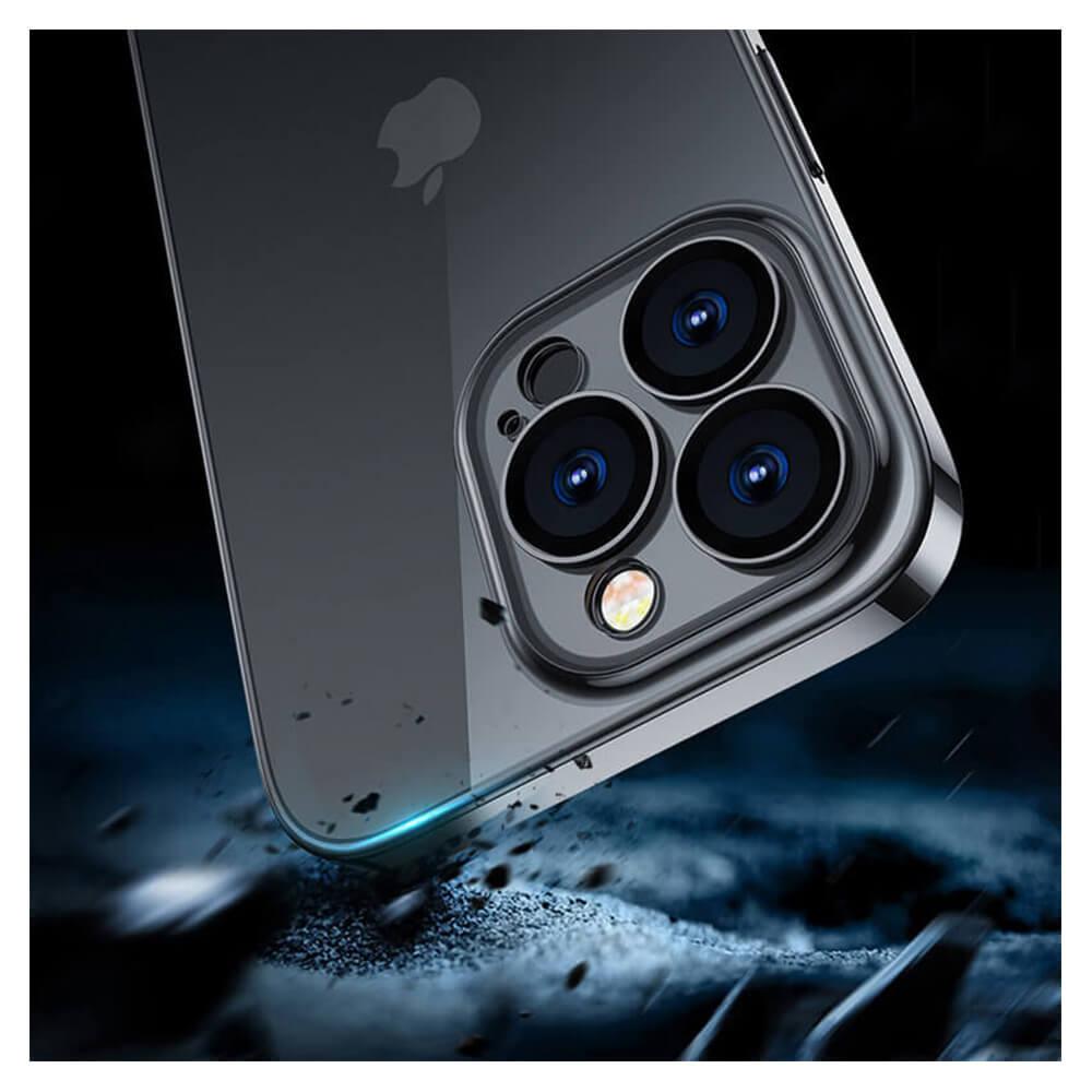 Силиконов (TPU) калъф със защита на камерите за iPhone 14 - Joyroom Metallic Frame Back (JR-14Q1-black) (черен) | JAR Computers Силиконов (TPU) калъф със защита на камерите за iPhone 14 - Joyroom Metallic Frame Back (JR-14Q1-black) (черен)