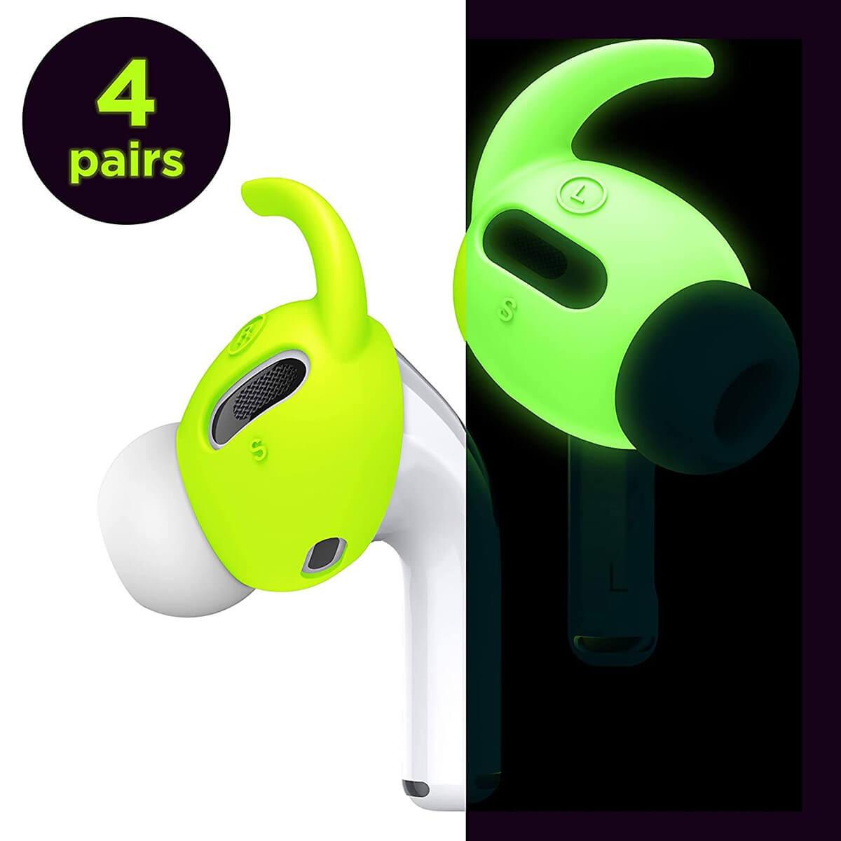Антибактериални силиконови калъфчета с вградени кукички за Apple Airpods Pro (4 чифта) - Elago Airpods Pro Earbuds Hooks (жълт-фосфор) | JAR Computers Антибактериални силиконови калъфчета с вградени кукички за Apple Airpods Pro (4 чифта) - Elago Airpods Pro Earbuds Hooks (жълт-фосфор)