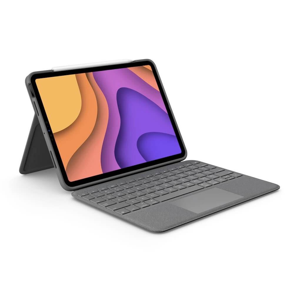 Безжична клавиатура и тракпад, с кейс и поставка за iPad Air 5 (2022), iPad Air 4 (2020) - Logitech Folio Touch US (сив) | JAR Computers Безжична клавиатура и тракпад, с кейс и поставка за iPad Air 5 (2022), iPad Air 4 (2020) - Logitech Folio Touch US (сив)