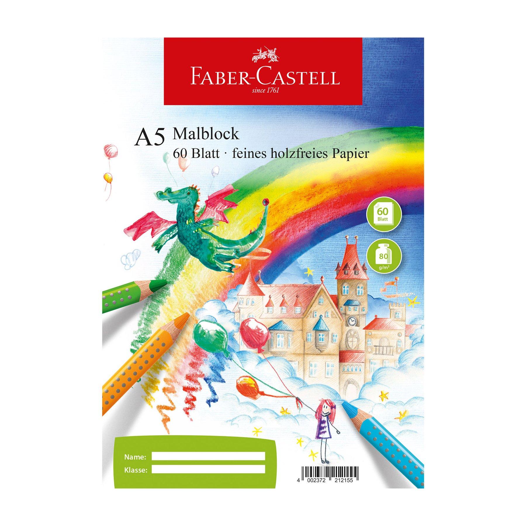 Faber-Castell Скицник за рисуване, офсетова хартия, A5, 80 g/m2, 60 листа | JAR Computers Faber-Castell Скицник за рисуване, офсетова хартия, A5, 80 g/m2, 60 листа