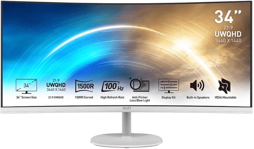 Професионален монитор MSI - PRO MP341CQW, 34", 100Hz, UWQHD, Curved | JAR Computers Професионален монитор MSI - PRO MP341CQW, 34", 100Hz, UWQHD, Curved