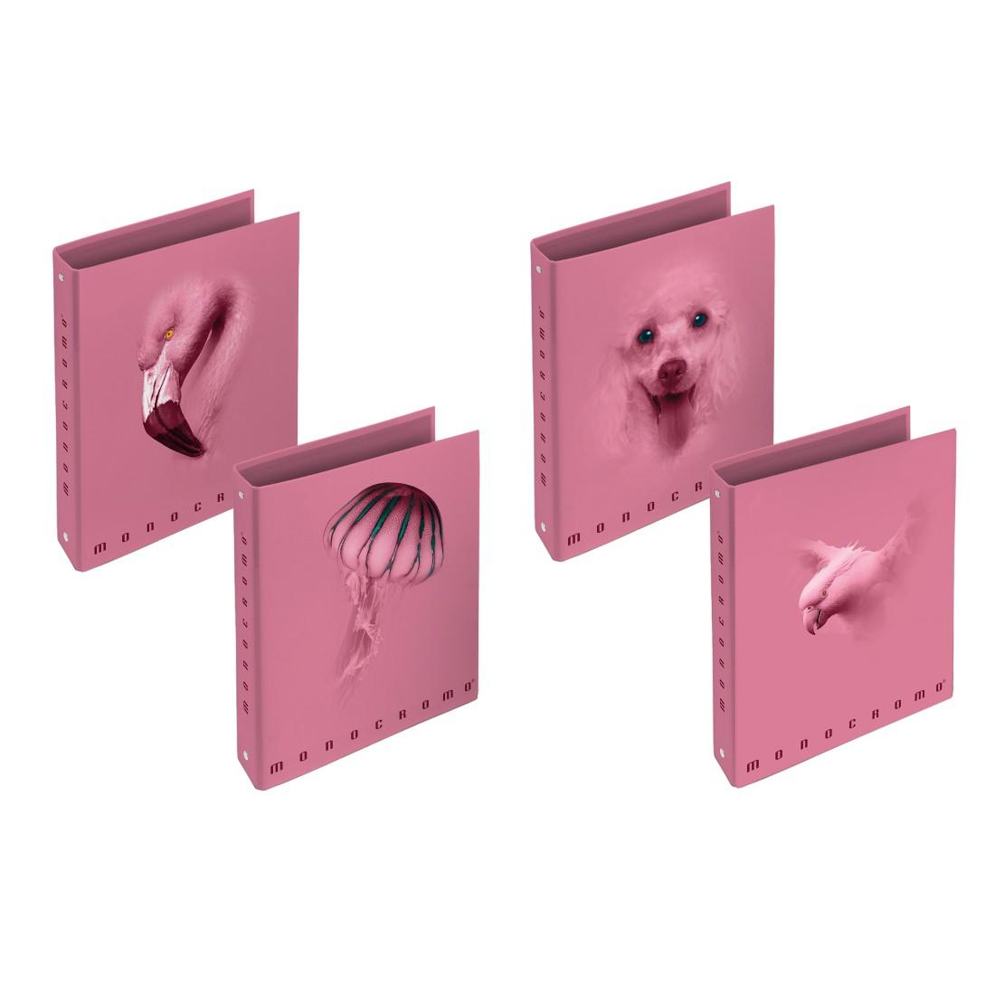 Рингов класьор PIGNA Monocromo Blue, A4, 40 мм, 4 ринга D30 мм, ламиниран картон, розов | JAR Computers Рингов класьор PIGNA Monocromo Blue, A4, 40 мм, 4 ринга D30 мм, ламиниран картон, розов