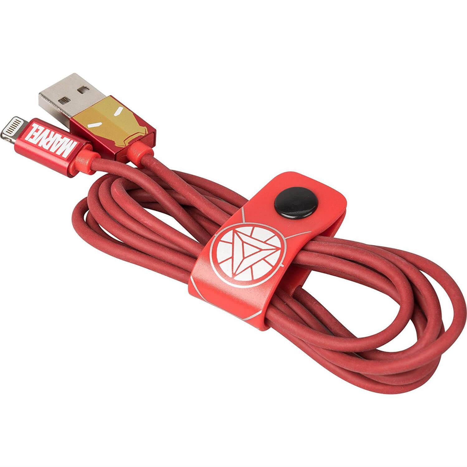 Сертифициран Lightning кабел за iPhone, iPad и iPod с Lightning (120 см) - USB Tribe Marvel Iron Man Lightning Cable | JAR Computers Сертифициран Lightning кабел за iPhone, iPad и iPod с Lightning (120 см) - USB Tribe Marvel Iron Man Lightning Cable