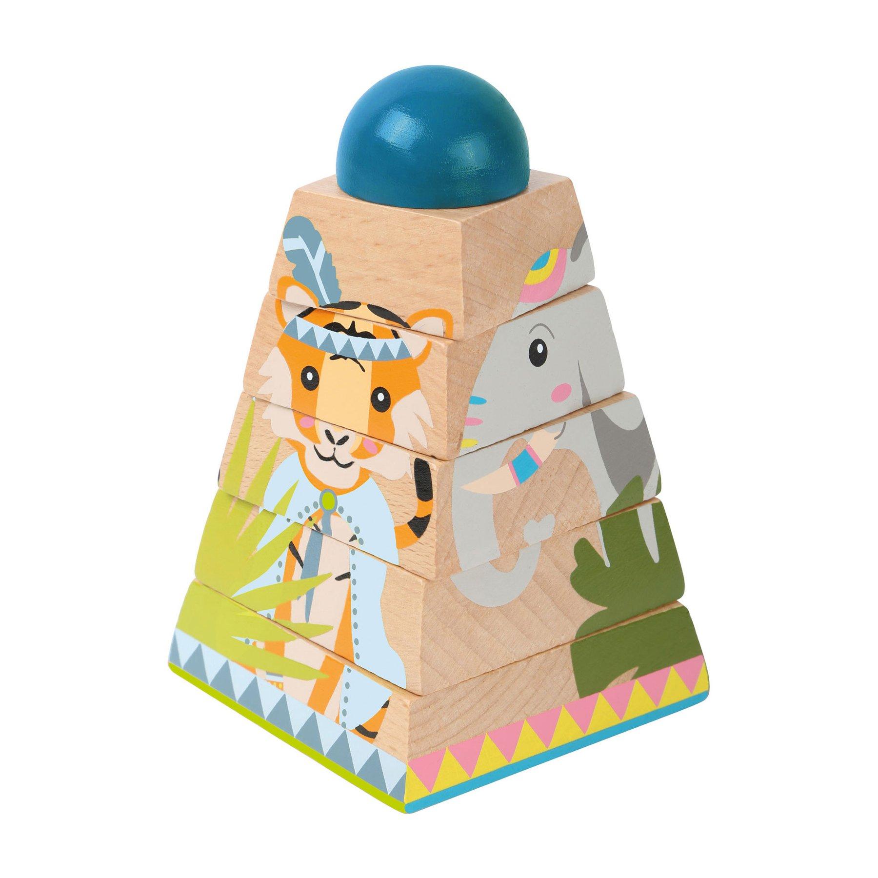 Small Foot Кула Джунгла, с форми за нанизване, дървени, 6 части | JAR Computers Small Foot Кула Джунгла, с форми за нанизване, дървени, 6 части