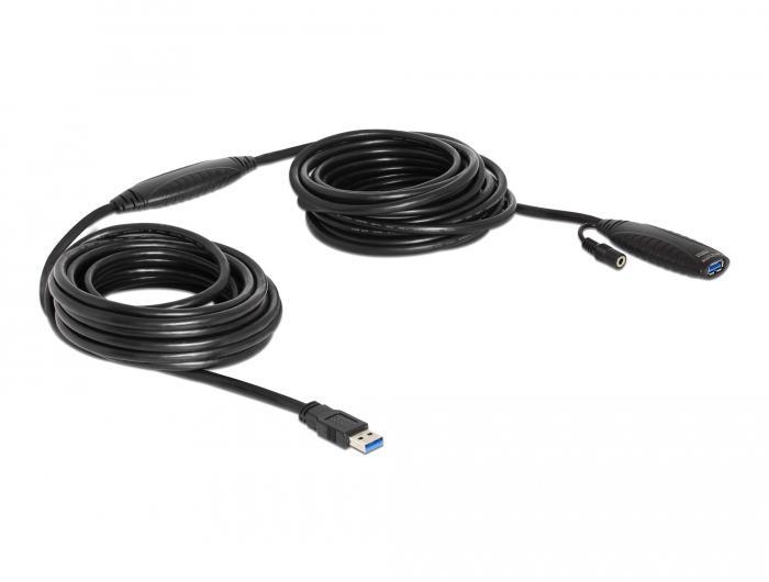 Удължителен кабел DeLock, Активен, USB-A мъжко - USB-A женско, USB 3.0, 10 м | JAR Computers Удължителен кабел DeLock, Активен, USB-A мъжко - USB-A женско, USB 3.0, 10 м