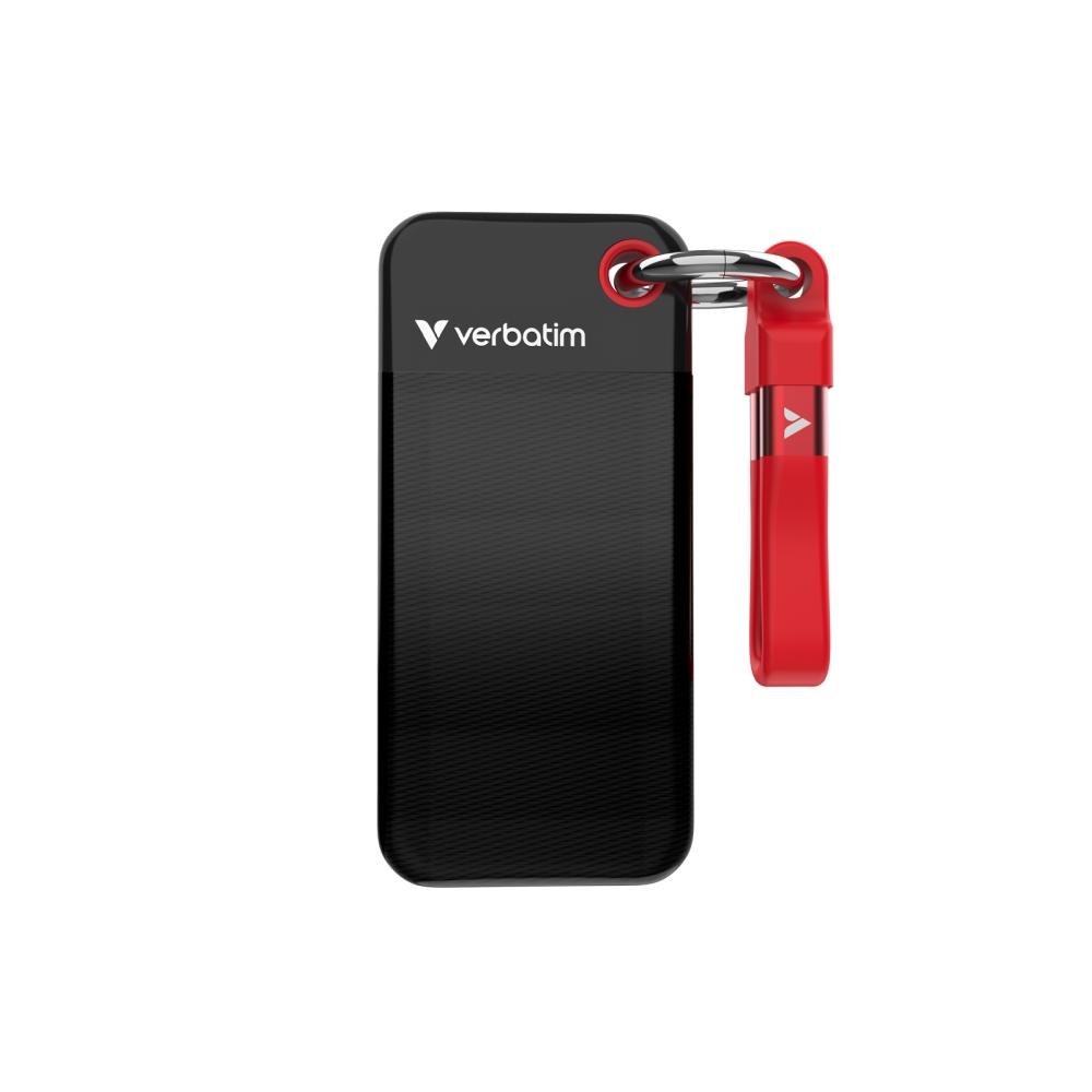 Verbatim Pocket SSD USB 3.2 Gen 2 512GB Black/Red | JAR Computers Verbatim Pocket SSD USB 3.2 Gen 2 512GB Black/Red