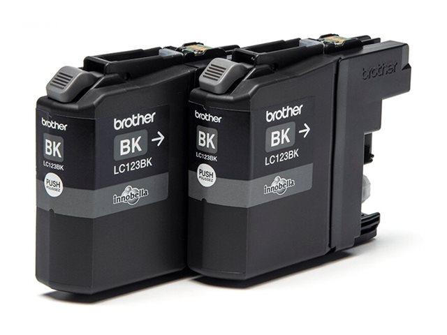 BROTHER LC-123 ink cartridge black standard capacity 2 x 600 pages 2-pack blister without alarm