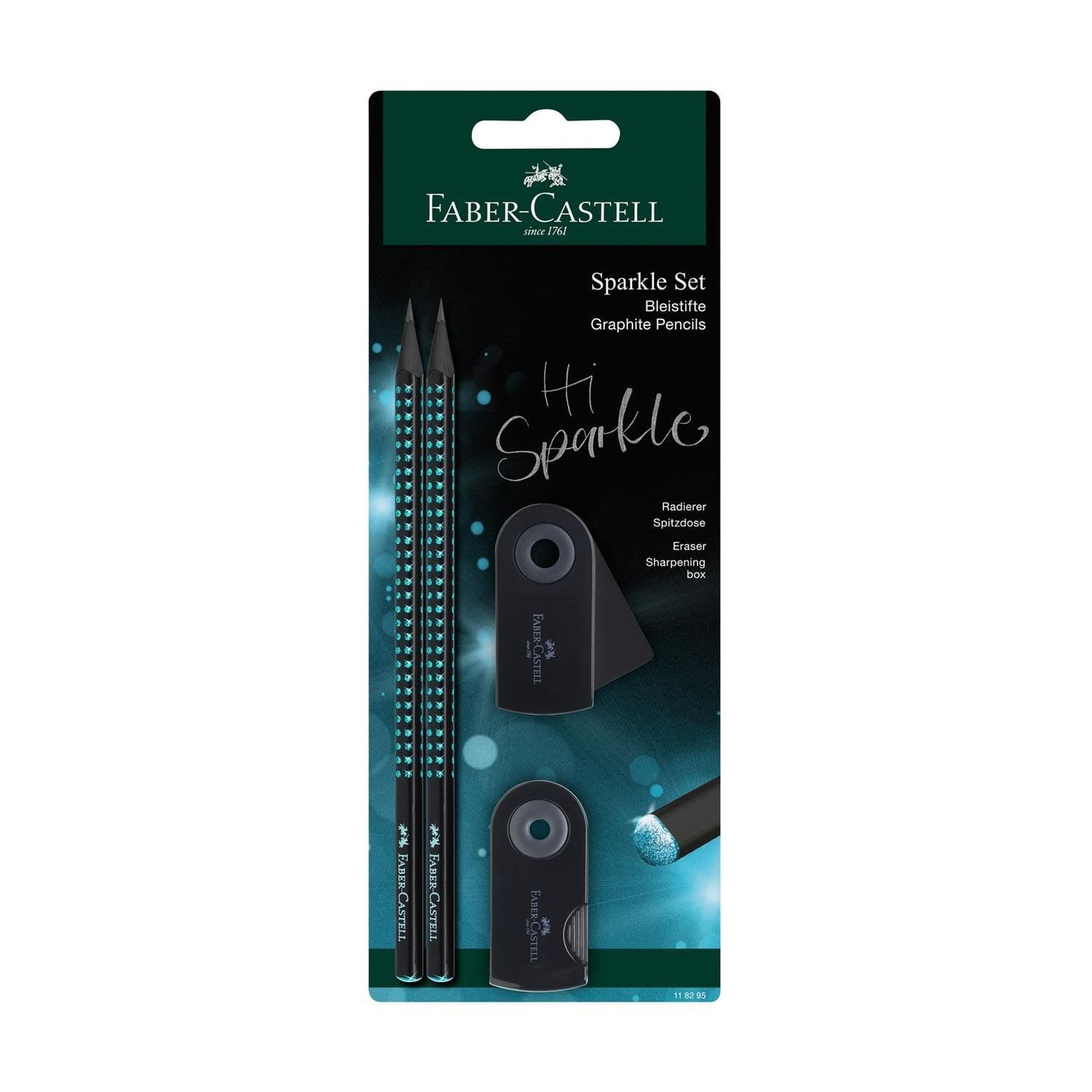 Faber-Castell Молив Sparkle Midnight, 2 броя, с гума и острилка, в блистер, океан