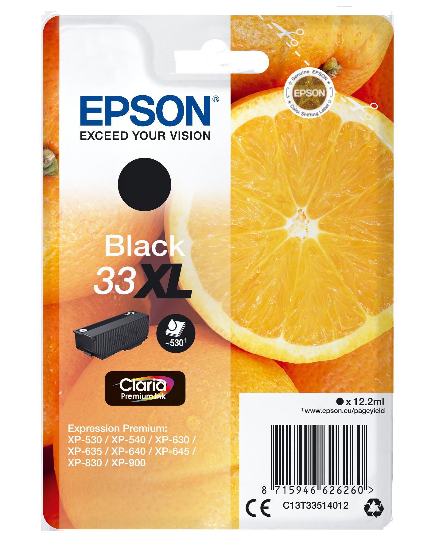 Глава за Epson Expression Premium XP630/XP640 Series - Ink - /33XL/ / C13T33514012 - Black - XL - PN C13T33514012 | JAR Computers Глава за Epson Expression Premium XP630/XP640 Series - Ink - /33XL/ / C13T33514012 - Black - XL - PN C13T33514012