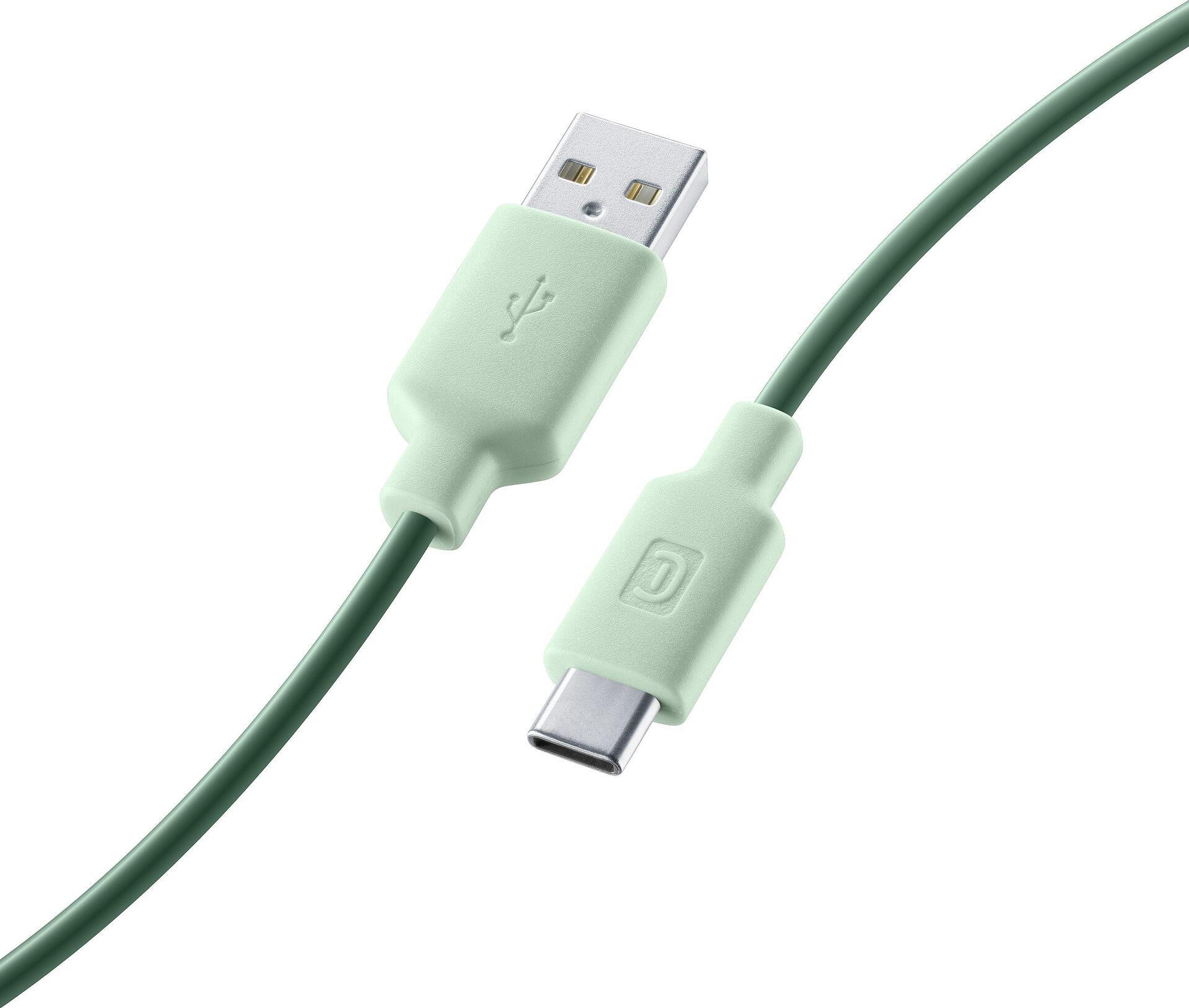 Кабел данни USB към USB-C 1м. Зелен