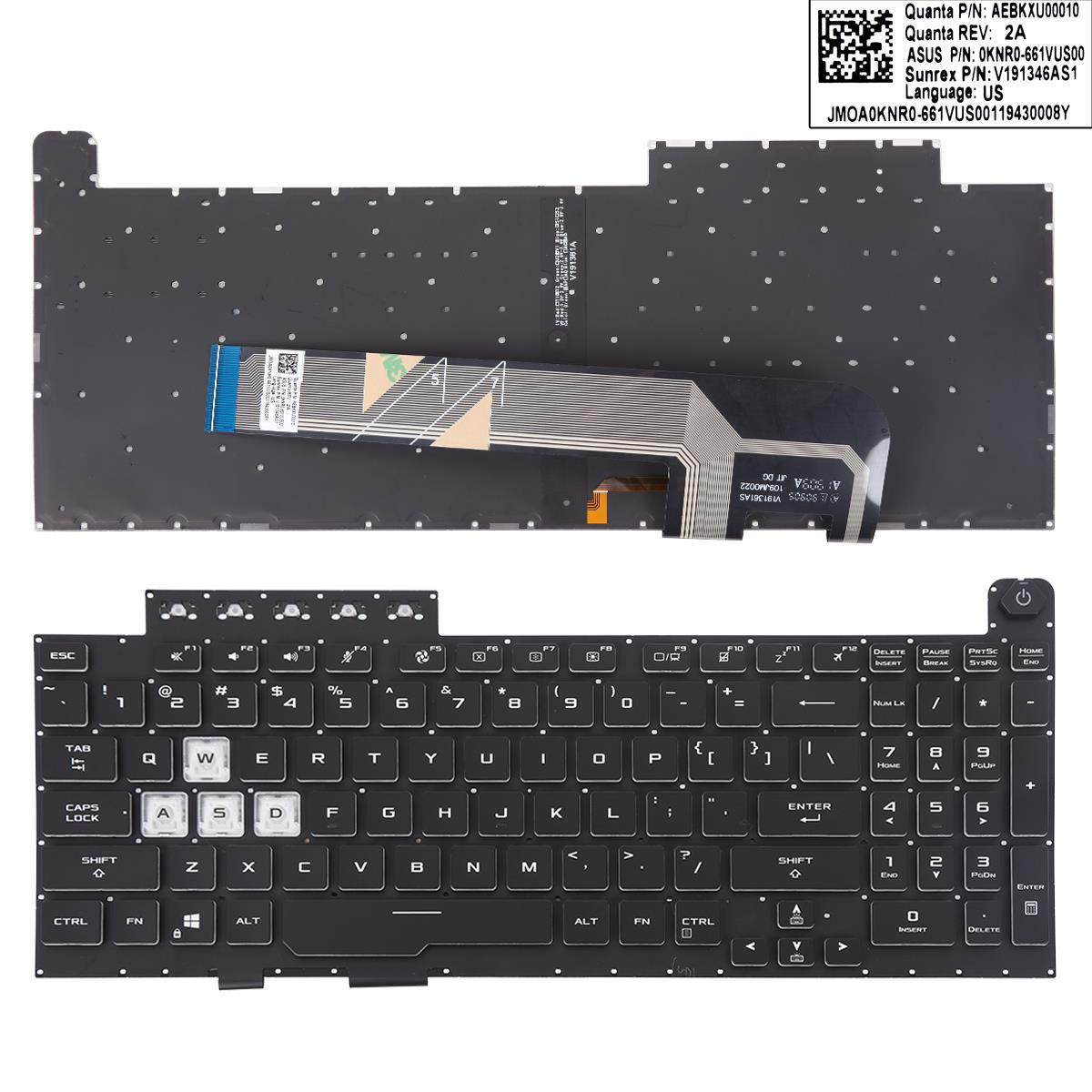 Клавиатура за лаптоп Asus TUF Gaming F15 FX506 FA506 FA506Q FX506L FA506U FX706L FX706HM Черна Без Рамка с Малък Ентър, С Подсветка / Black Without Frame With Backlit US | JAR Computers Клавиатура за лаптоп Asus TUF Gaming F15 FX506 FA506 FA506Q FX506L FA506U FX706L FX706HM Черна Без Рамка с Малък Ентър, С Подсветка / Black Without Frame With Backlit US