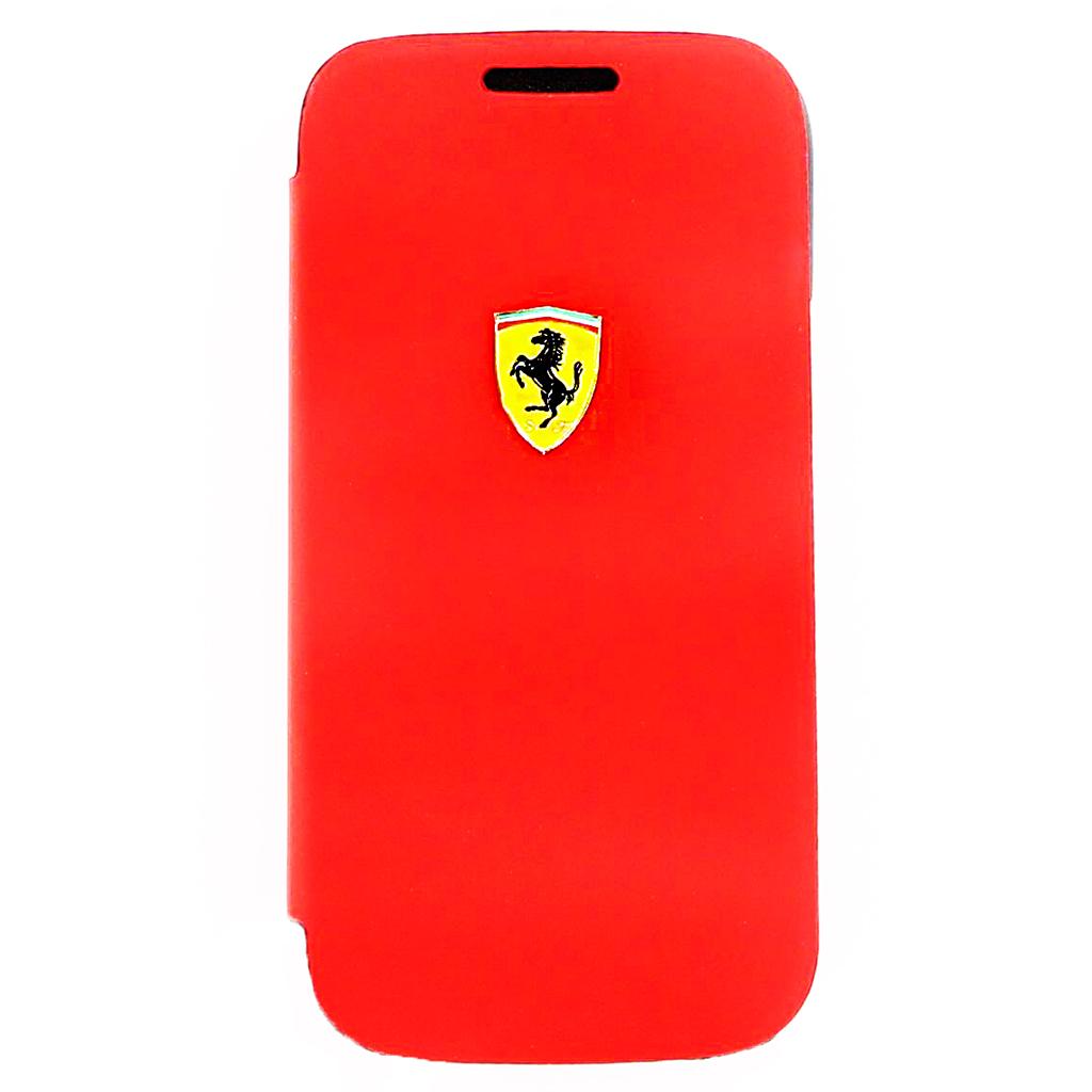 Кожен флип кейс за Samsung Galaxy S4 Mini I9190 - Ferrari Rubber Series Book-Flip-Case (червен) | JAR Computers Кожен флип кейс за Samsung Galaxy S4 Mini I9190 - Ferrari Rubber Series Book-Flip-Case (червен)