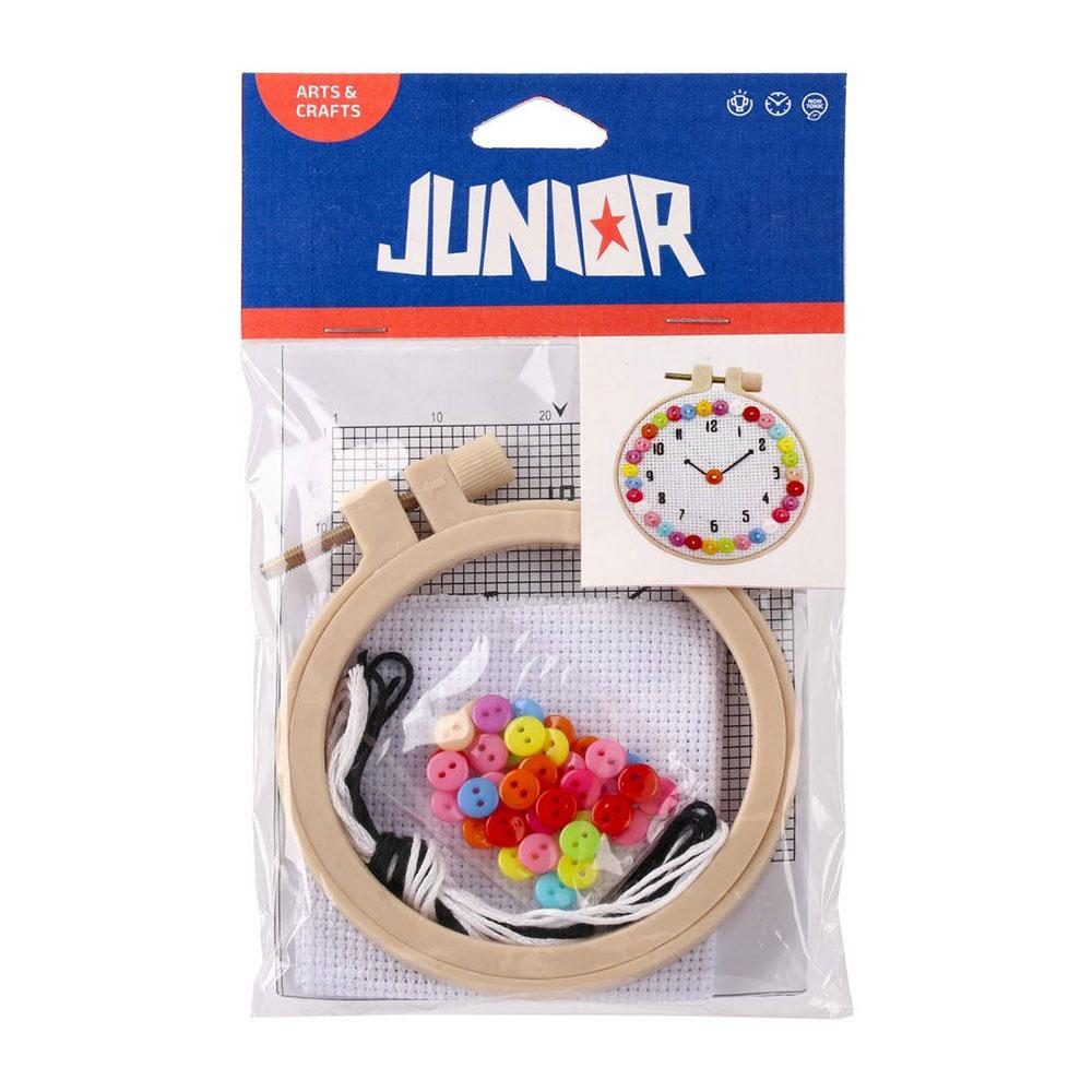 Комплект за бродиране Junior Часовник, с копчета | JAR Computers Комплект за бродиране Junior Часовник, с копчета