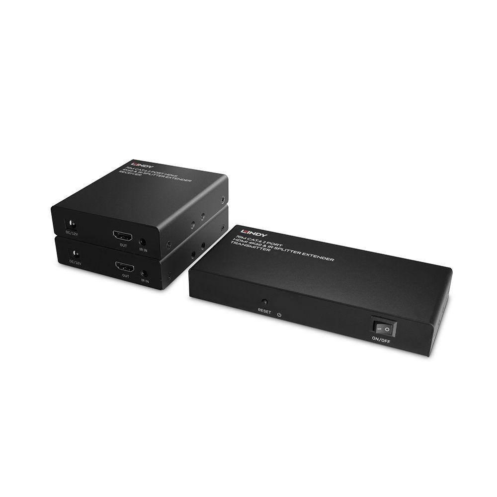 LINDY LNY-38385 :: 2-портов HDMI 4K60 & IR сплитер-екстендър, Cat. 6, 70.0 м | JAR Computers LINDY LNY-38385 :: 2-портов HDMI 4K60 & IR сплитер-екстендър, Cat. 6, 70.0 м