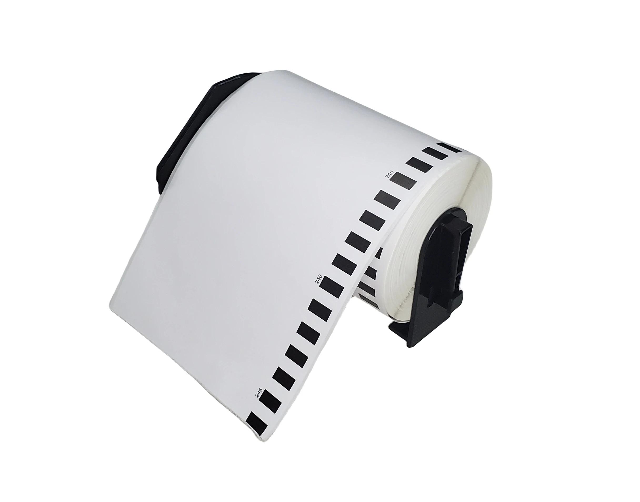 Makki съвместими етикети Brother DK-22246 - White Continuous Length Paper Tape 103mm x 30.48m, Black on White - MK-DK-22246