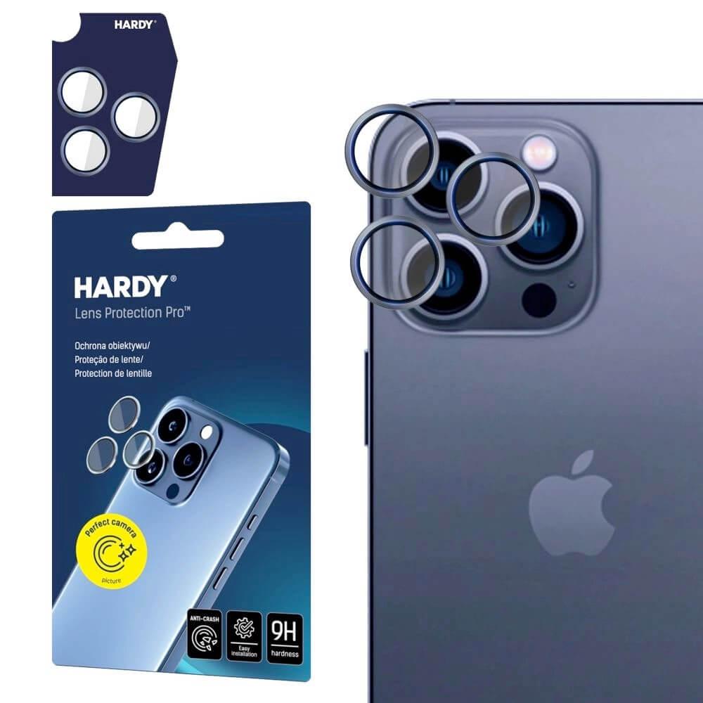 Предпазни стъклени лещи за камерата на iPhone 15 Pro - Hardy Tempered Glass Camera Lens Protector (син) | JAR Computers Предпазни стъклени лещи за камерата на iPhone 15 Pro - Hardy Tempered Glass Camera Lens Protector (син)