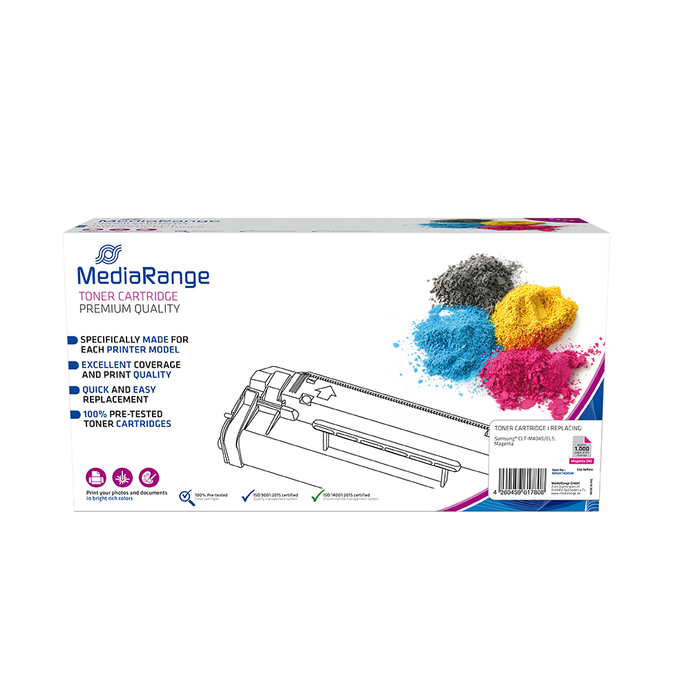 Toner MEDIARANGE Compatible for Printers Samsung (Magenta) (CLT-M404S) (MRSAT404SM)