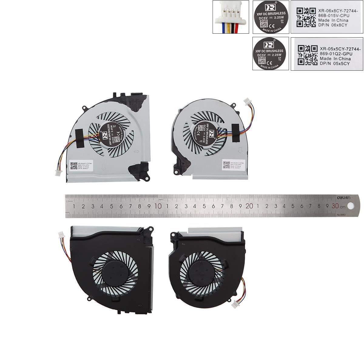 Вентилатори за лаптоп (CPU + GPU Fan) Dell 7000 15-7559 7557 5577 5576 Ляв + Десен / Left + Right