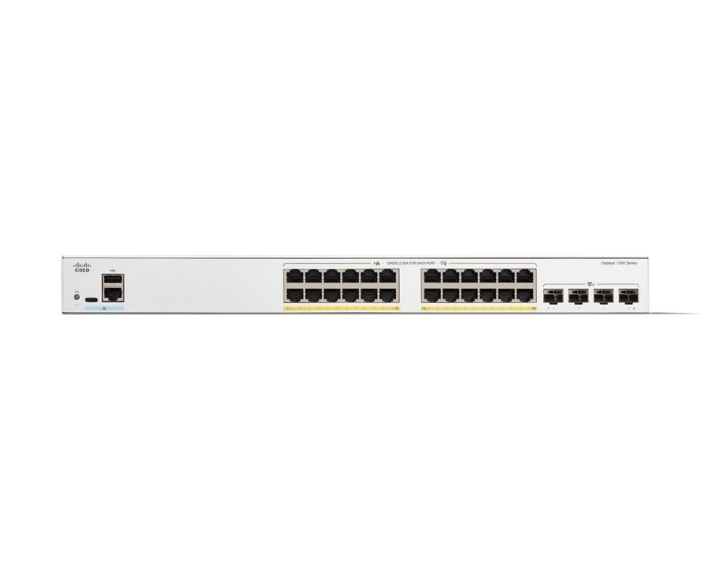 Cisco Catalyst 1300 24-port GE, Full PoE, 4x10G SFP+ | JAR Computers Cisco Catalyst 1300 24-port GE, Full PoE, 4x10G SFP+
