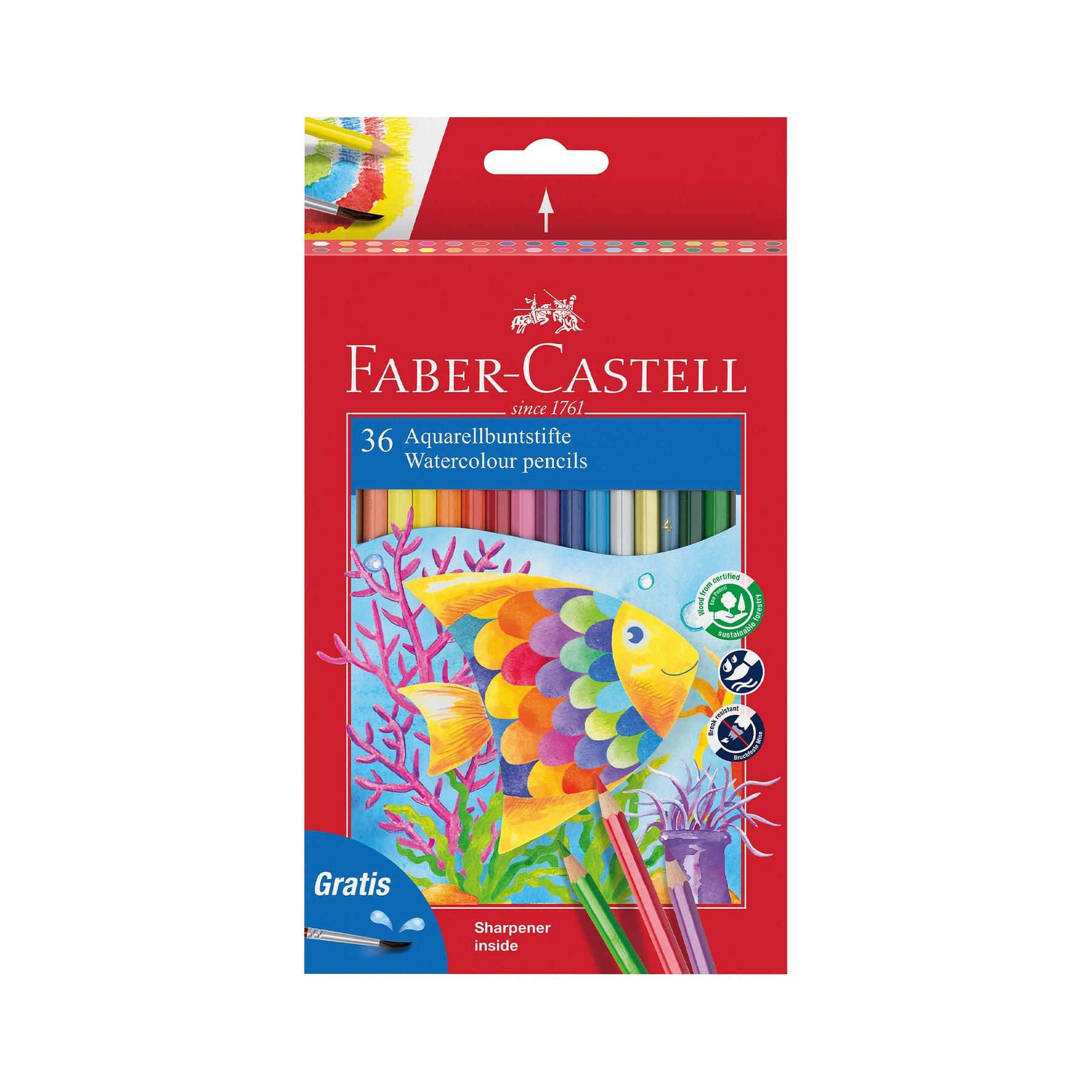 Faber-Castell Акварелни моливи, 36 цвята, с включена четка | JAR Computers Faber-Castell Акварелни моливи, 36 цвята, с включена четка