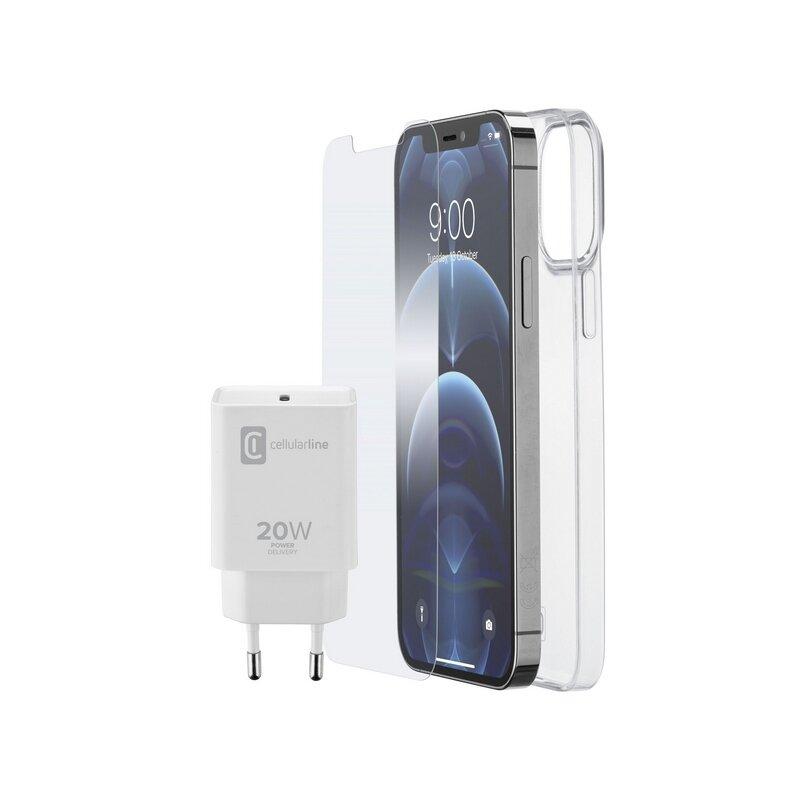 Калъф Cellularline iPhone 12 Pro Max + протектор + зарядно