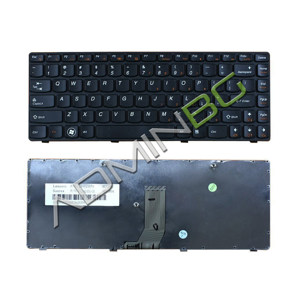 Клавиатура за лаптоп Lenovo B470 G470 V470 Z470 Black Frame Black | JAR Computers Клавиатура за лаптоп Lenovo B470 G470 V470 Z470 Black Frame Black